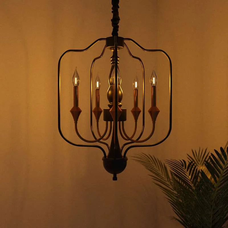 Gold 5 Light Candle Chandelier Ceiling Lamp ~5001-1