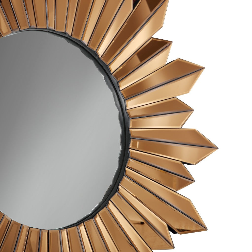 39" Gold Sunburst Glass Framed Accent Mirror-5