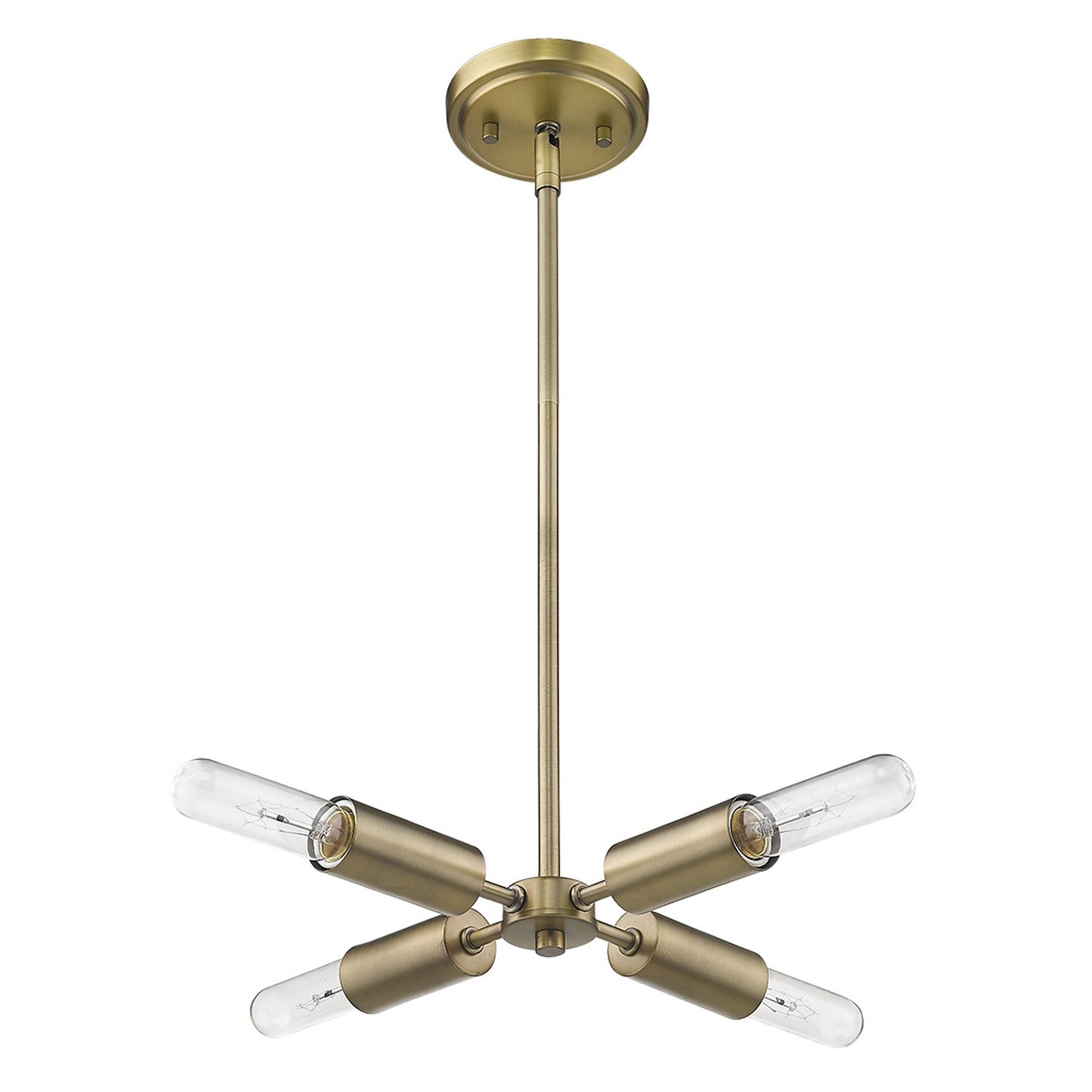 Gold Four Light Metal Dimmable Chandelier-1