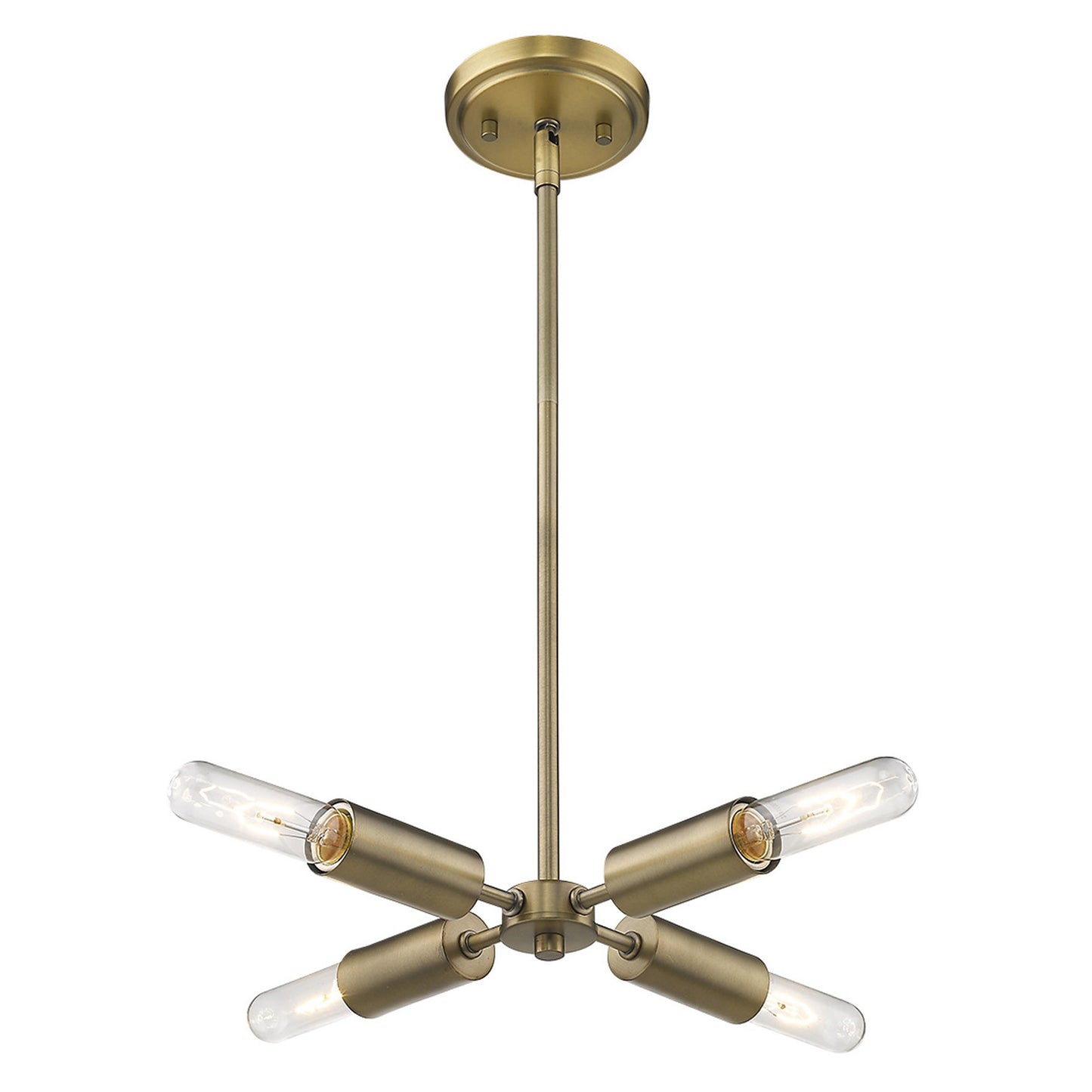 Gold Four Light Metal Dimmable Chandelier-2