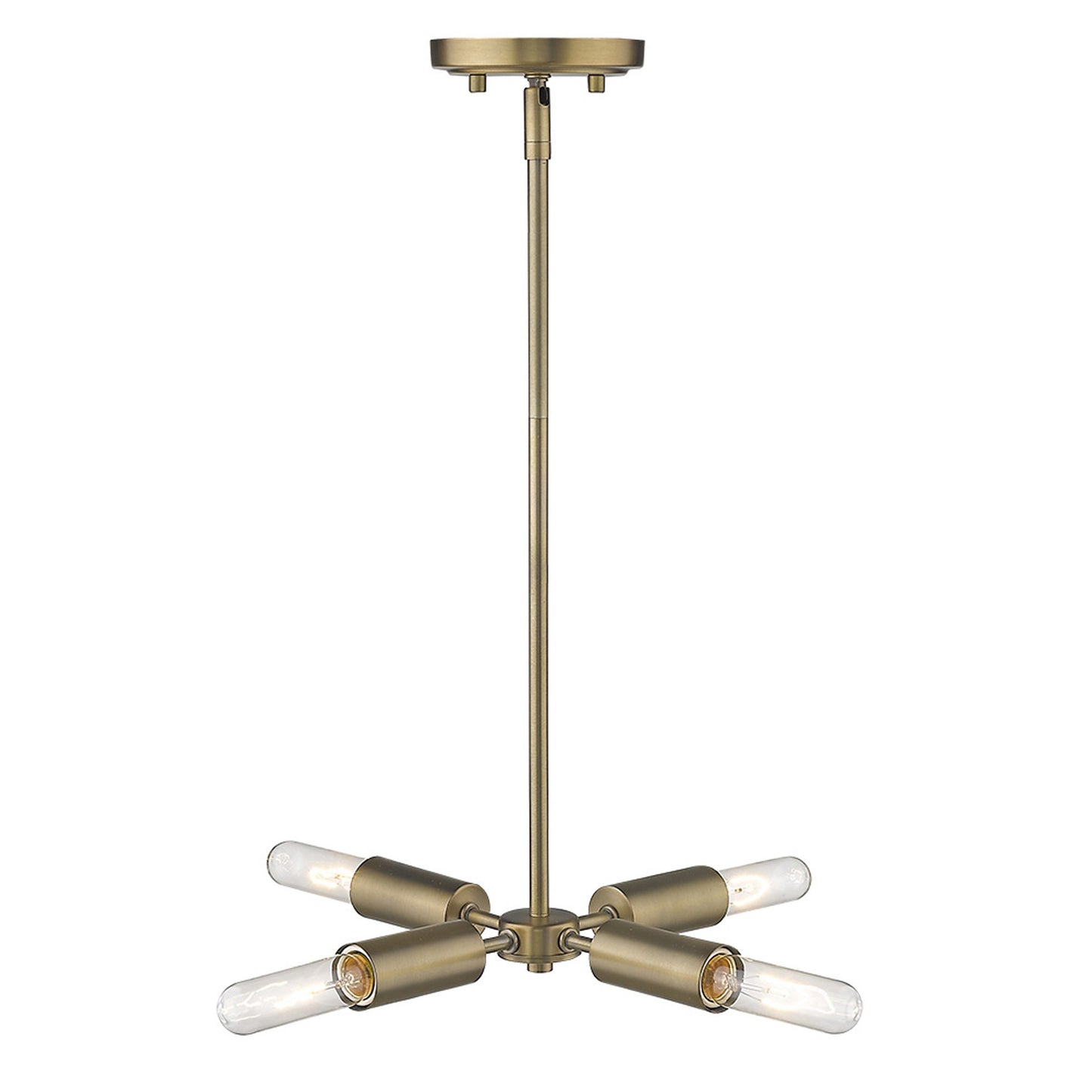 Gold Four Light Metal Dimmable Chandelier-5