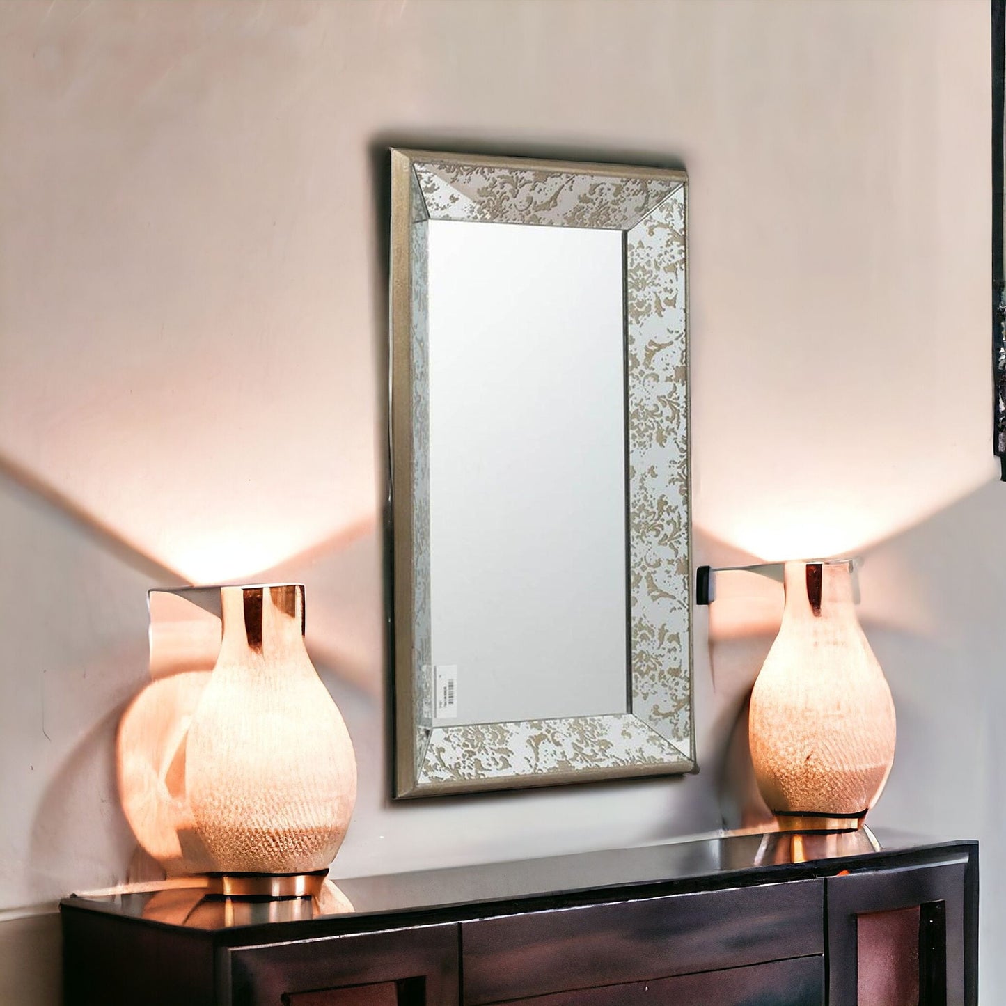 24" Silver Glass Framed Accent Mirror-1