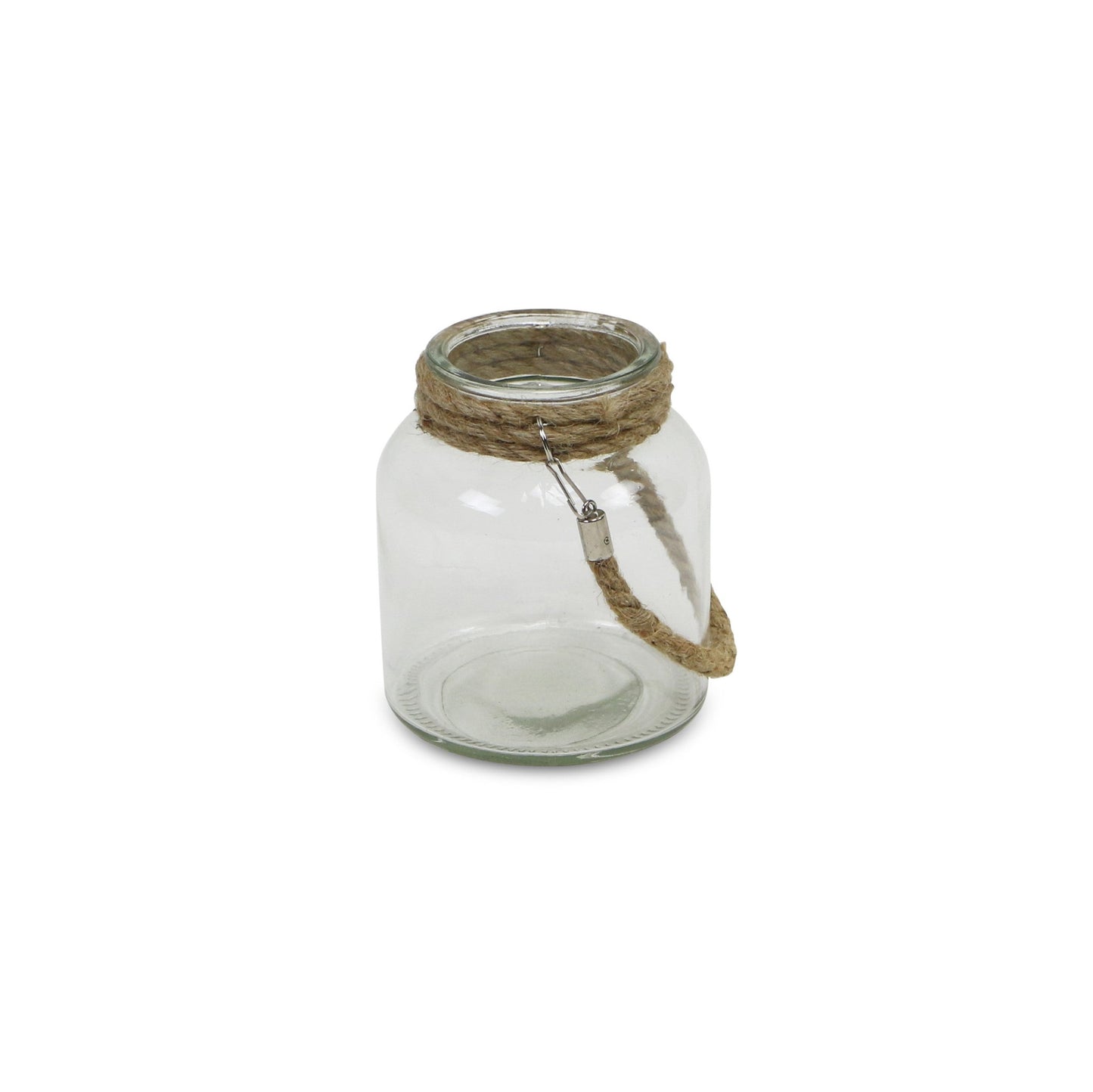 6" Clear and Brown Glass Tabletop Lantern Candle Holder-1