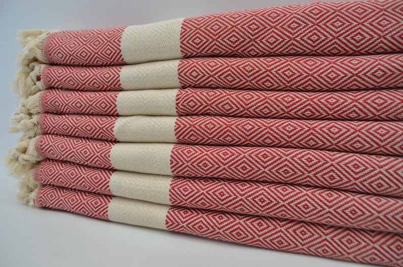 VENICE RED TURKISH TOWEL-4