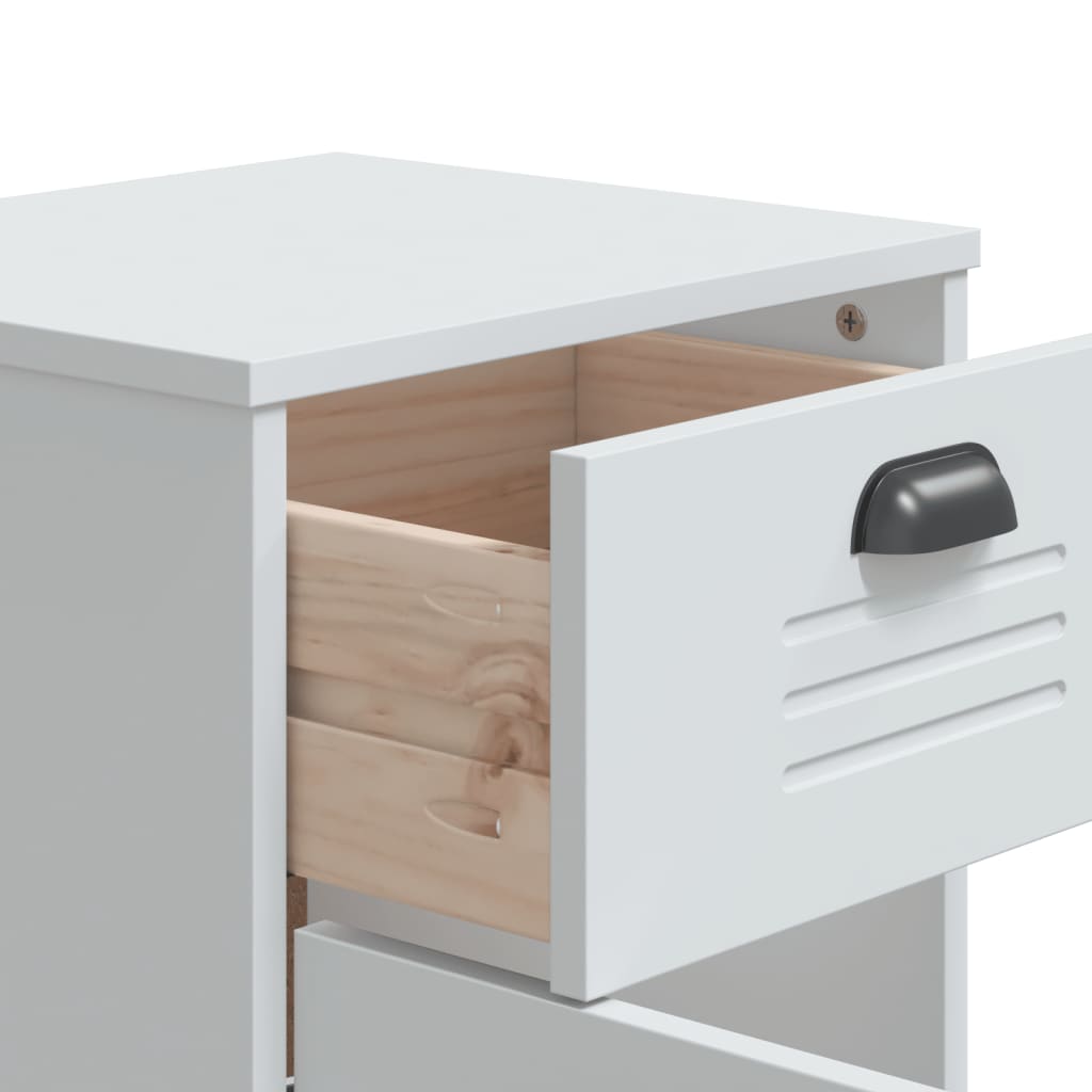 vidaXL Bedside Cabinet Accent End Table Bedroom Furniture Solid Wood Pine-4