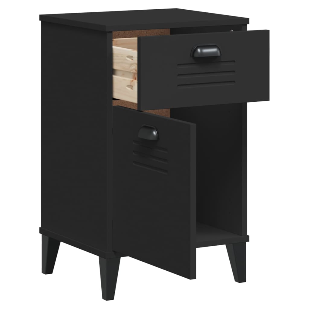 vidaXL Bedside Cabinet Accent End Table Bedroom Furniture Solid Wood Pine-3