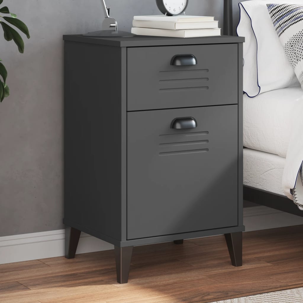 vidaXL Bedside Cabinet Accent End Table Bedroom Furniture Solid Wood Pine-5