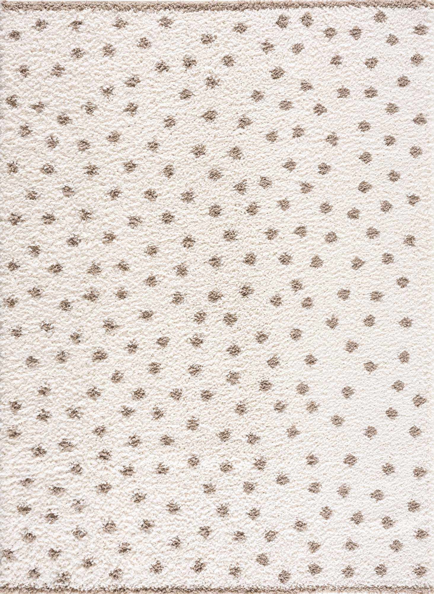 Chaia Dotted Cream & Brown Plush Rug-4
