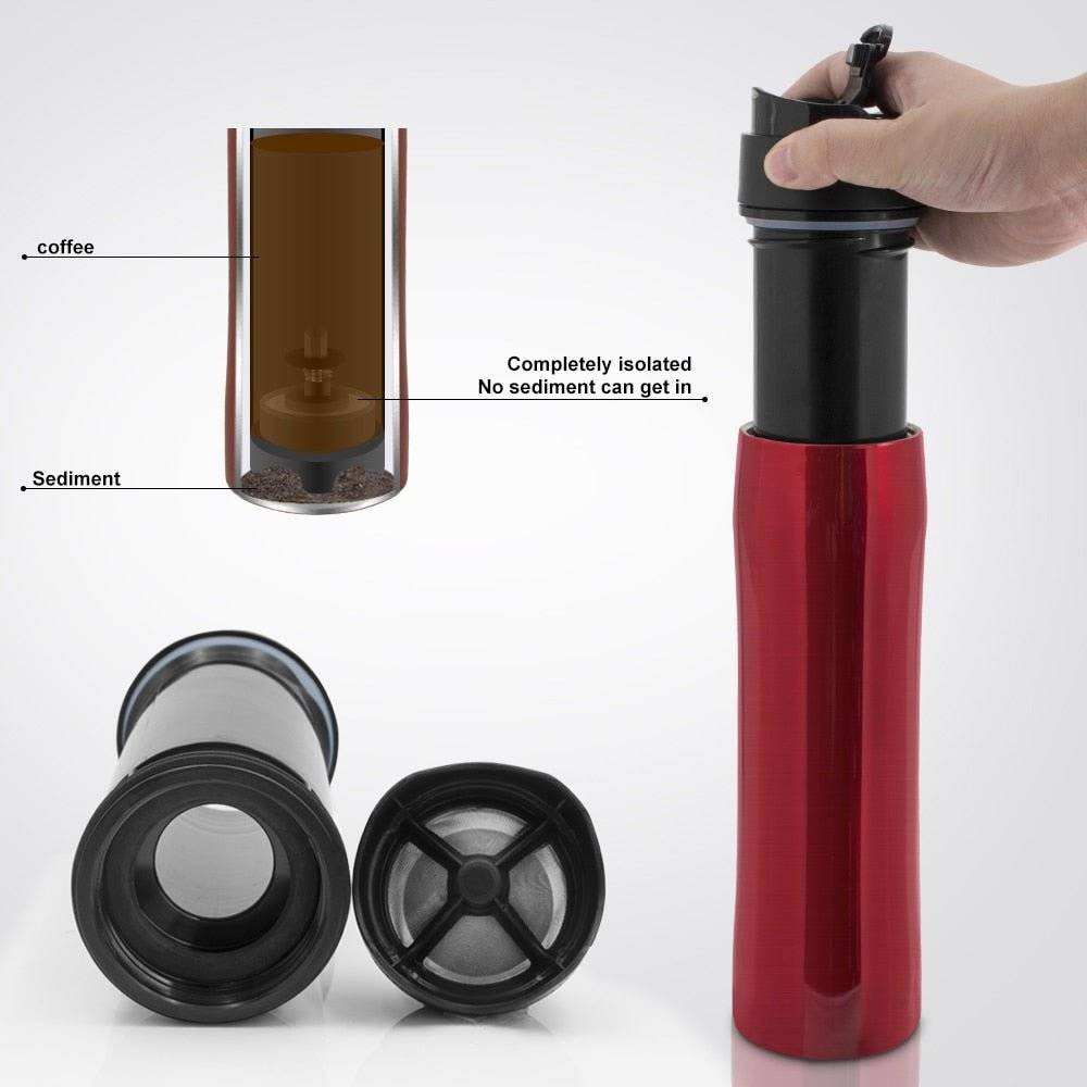 Stainless Steel Portable French Press | Fresh Coffee On the Go-3