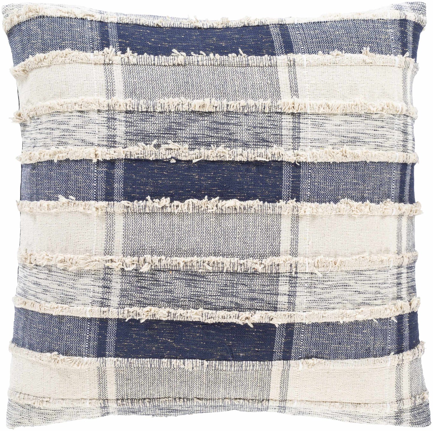 Harrells Navy Beige Plaid Accent Pillow-1