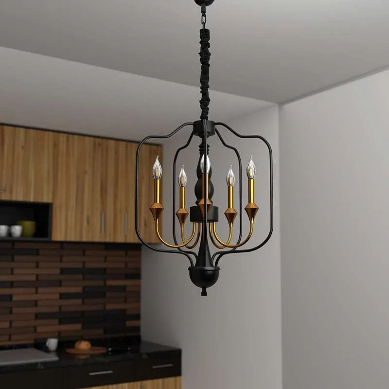 Gold 5 Light Candle Chandelier Ceiling Lamp ~5001-2