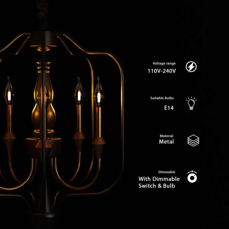 Gold 5 Light Candle Chandelier Ceiling Lamp ~5001-4