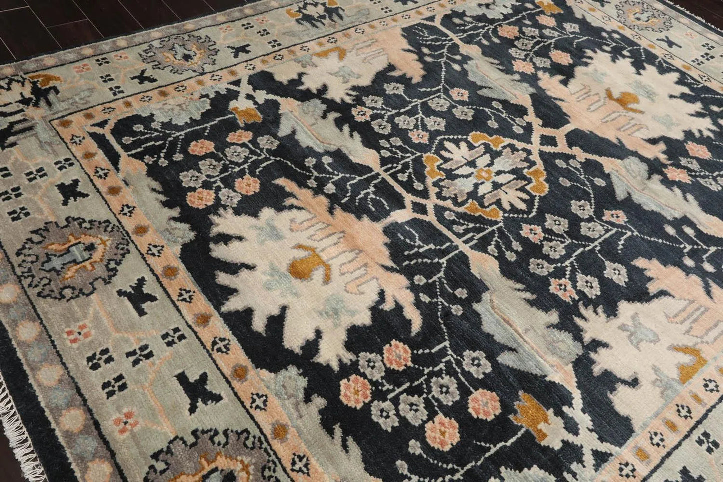 Multi Sizes Blue, Beige Hand Knotted Muted Turkish Oushak William Morris 100% Wool Arts and Craft Traditional Oriental Area Rug-4