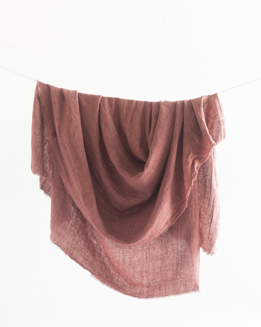 Stone Washed Linen Throw Blanket-0