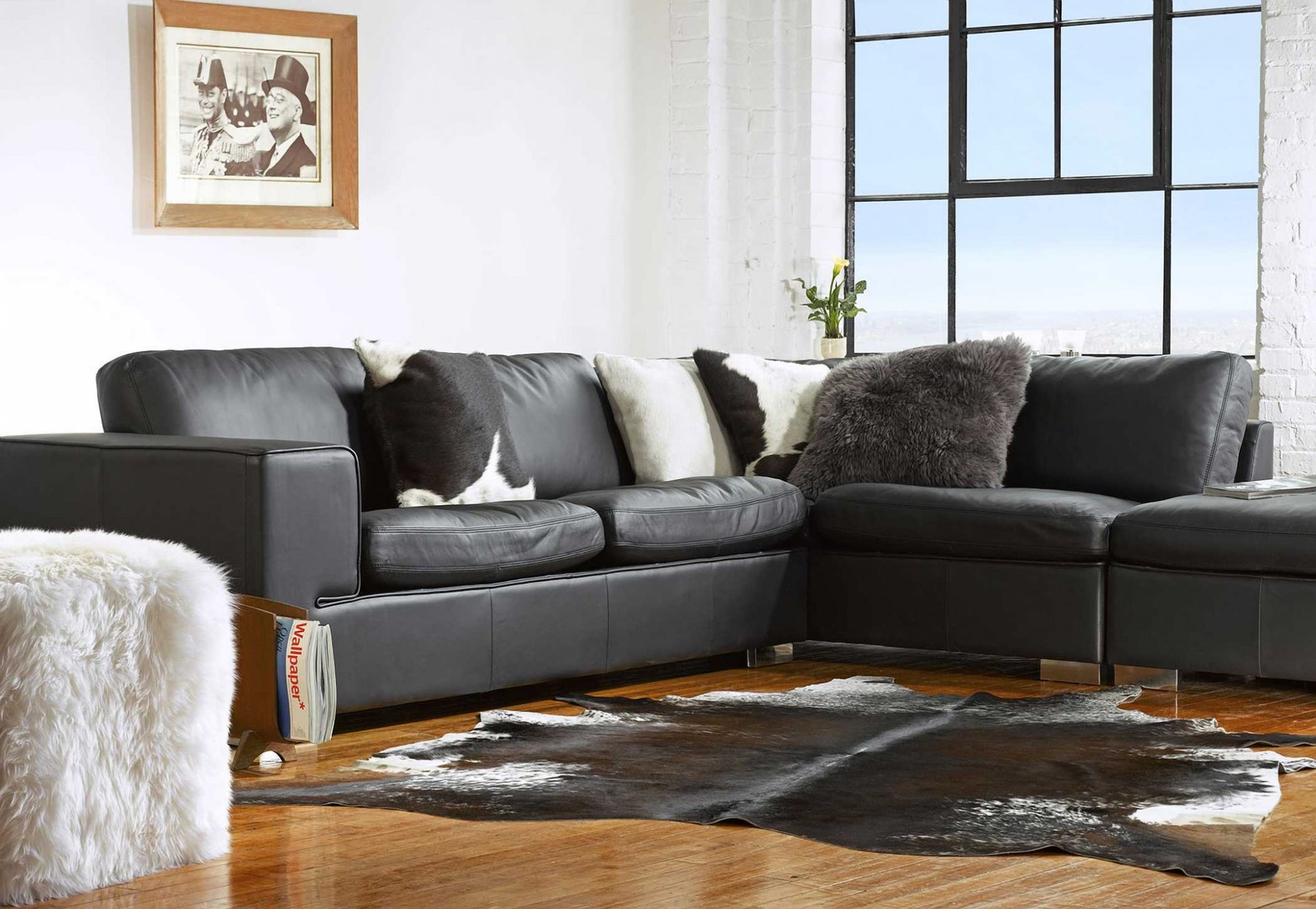 18" Chocolate Cowhide Throw Pillow-4