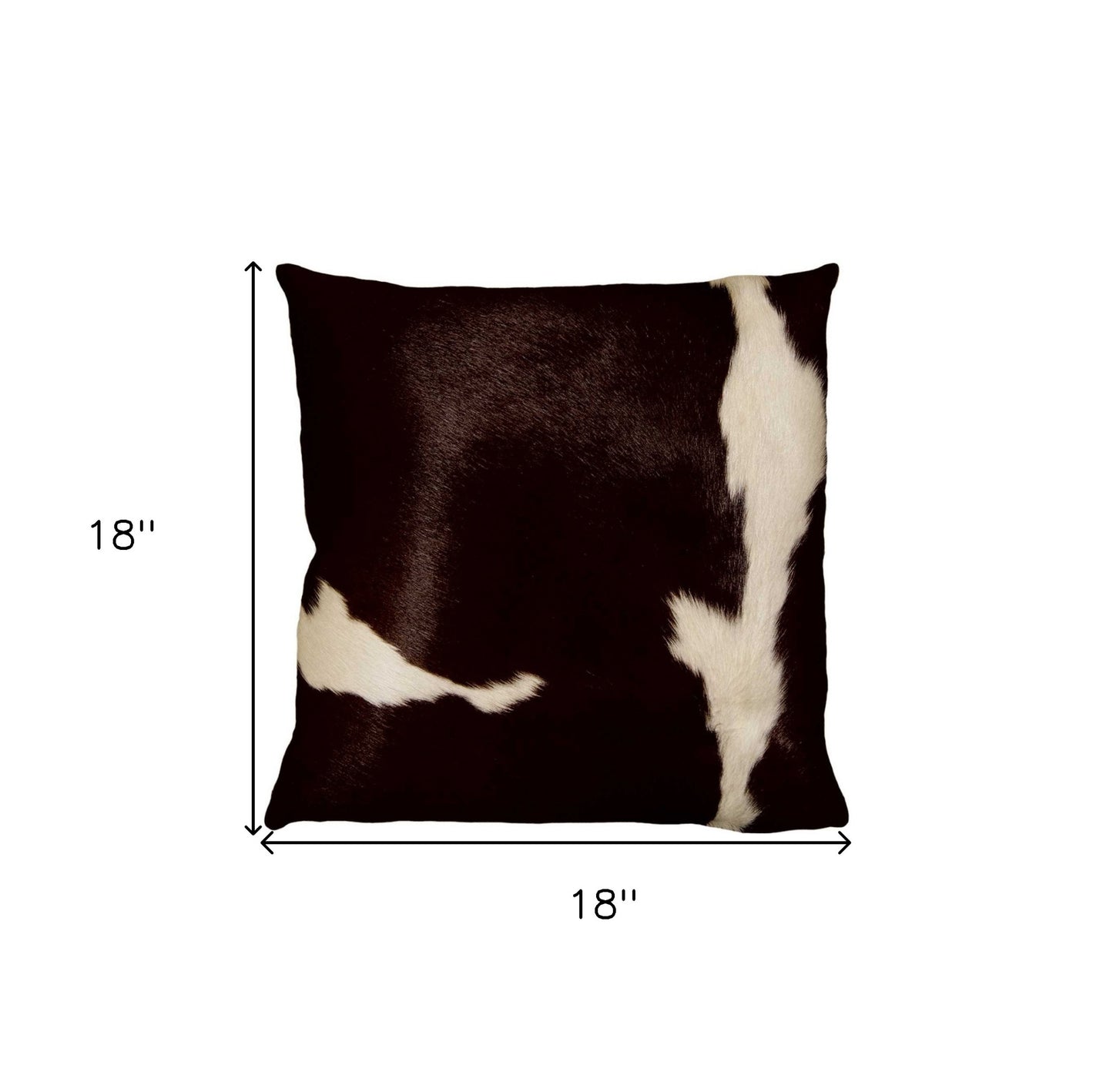 18" Chocolate Cowhide Throw Pillow-5