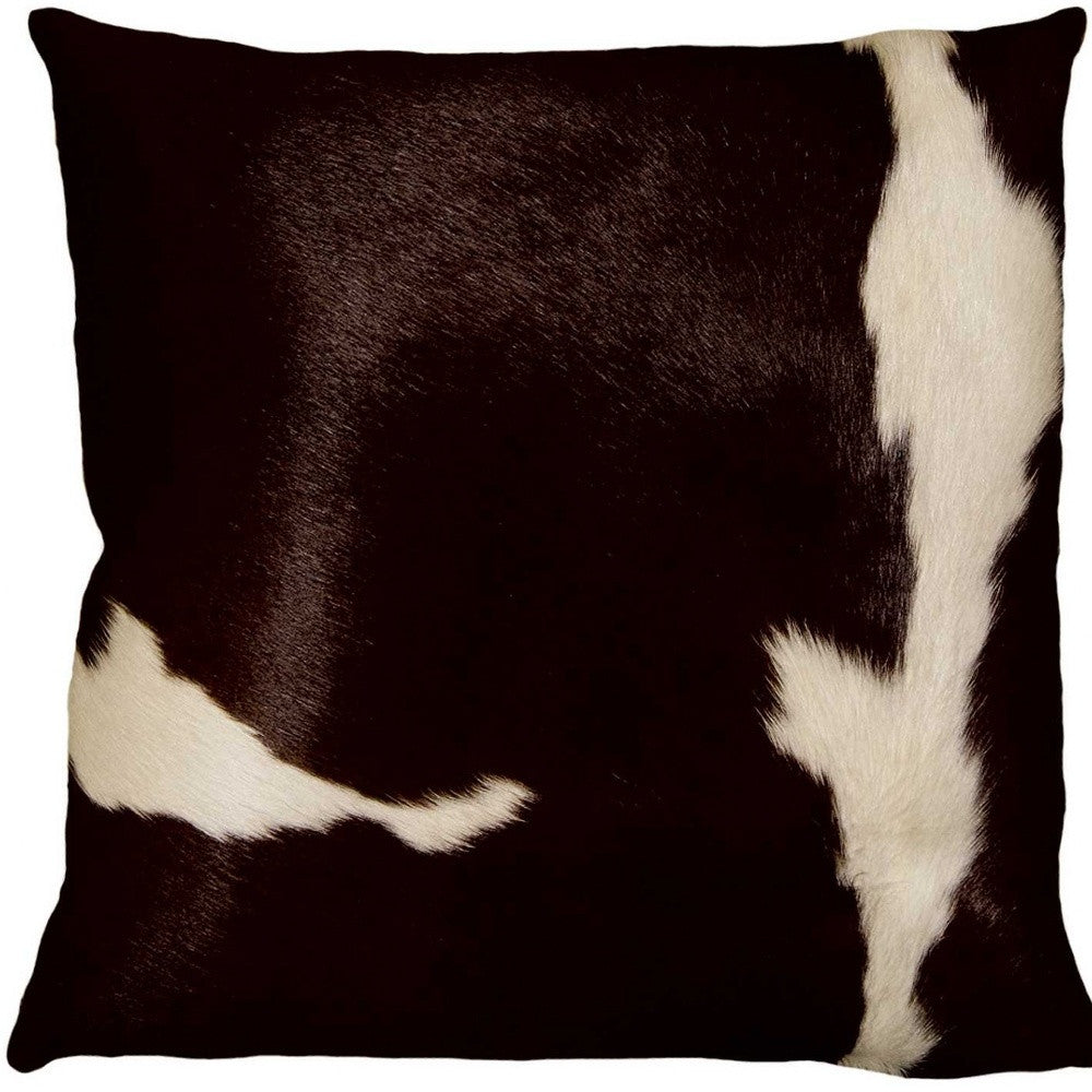 18" Chocolate Cowhide Throw Pillow-3