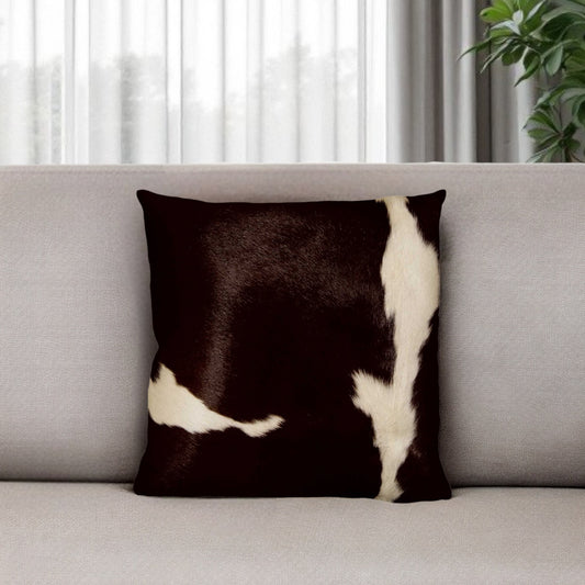18" Chocolate Cowhide Throw Pillow-0
