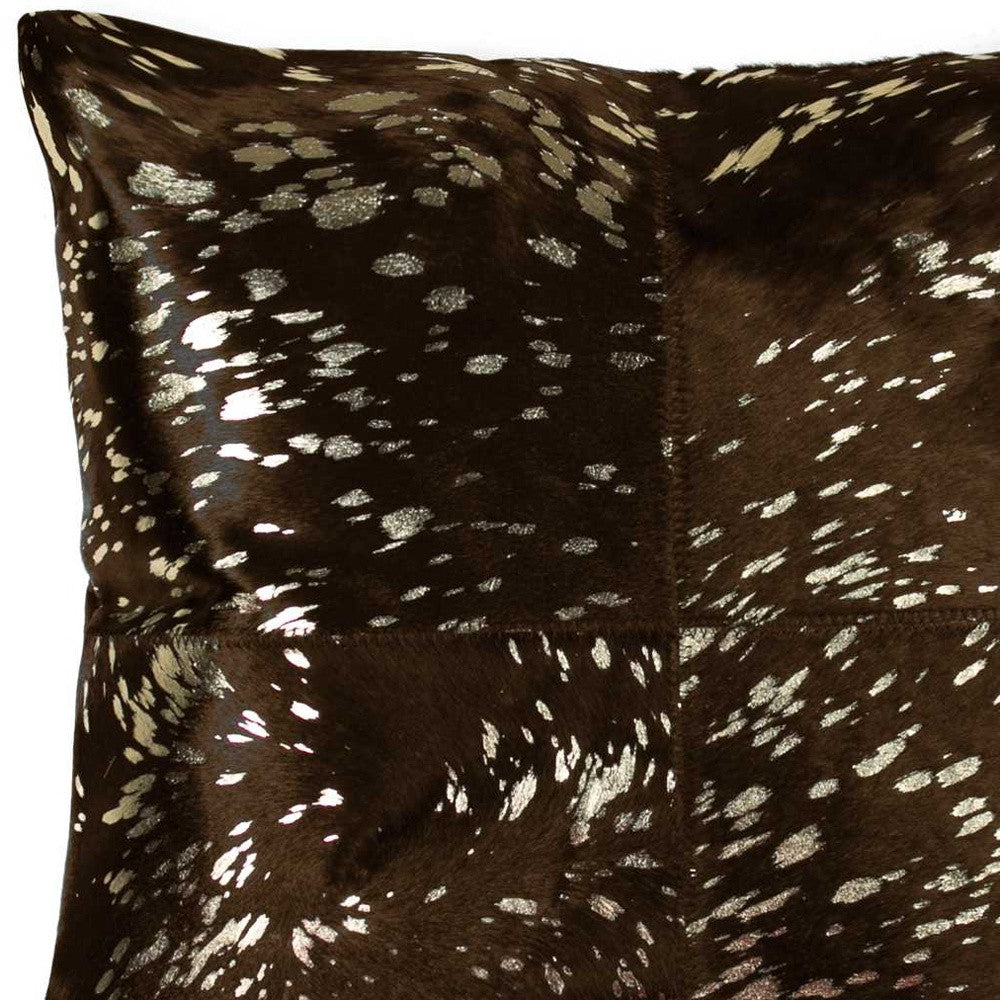 18" X 18" X 5" Gold And Chocolate Quattro  Pillow-3