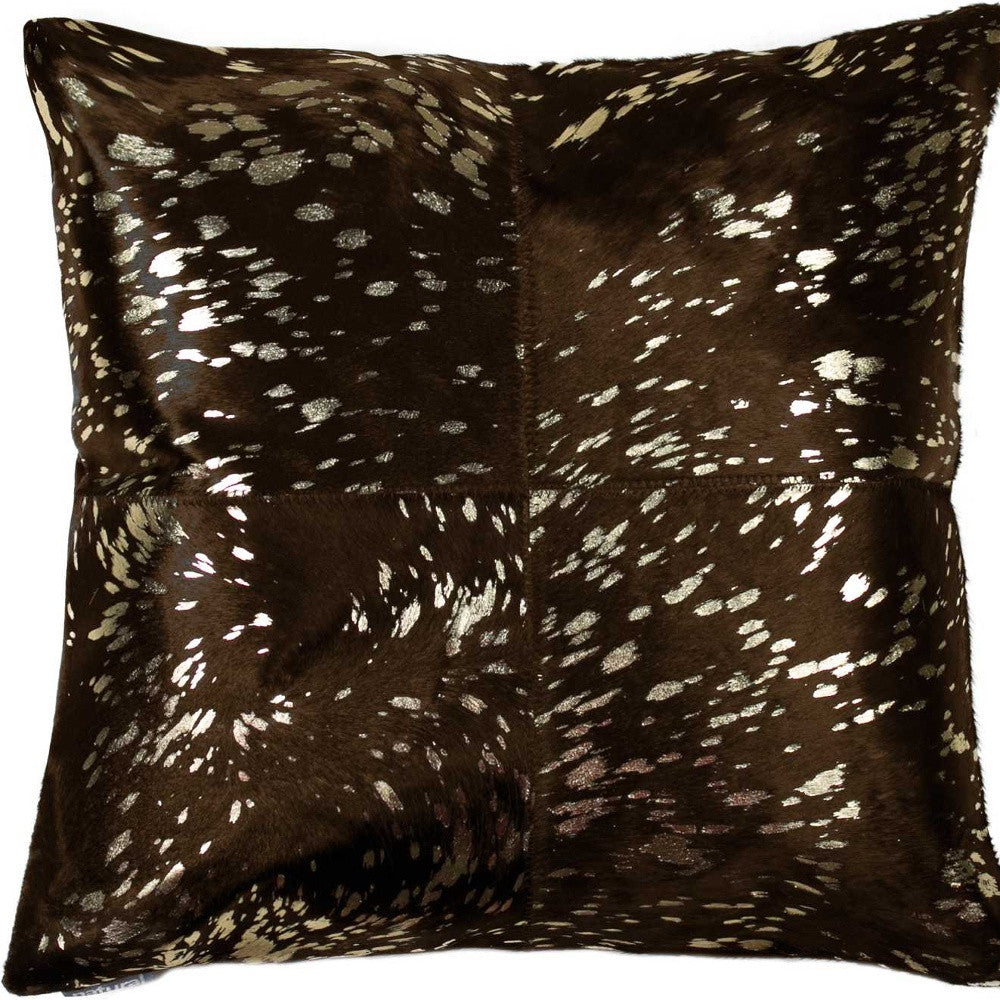18" X 18" X 5" Gold And Chocolate Quattro  Pillow-4