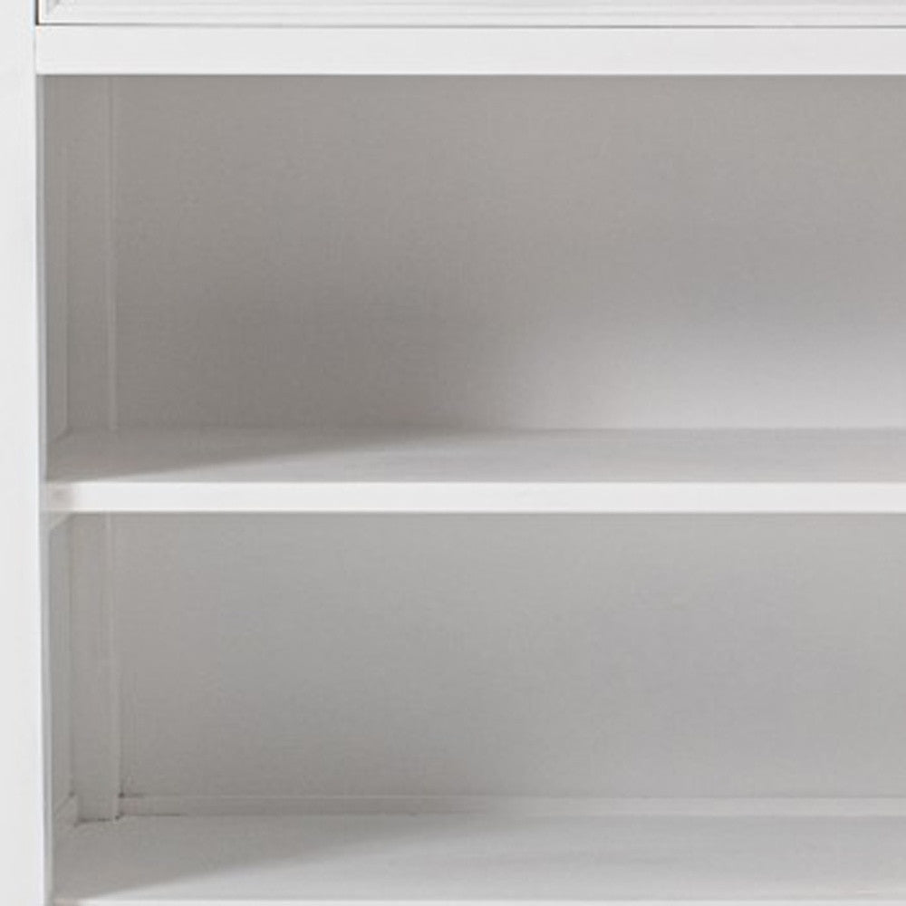57" White Wood Two Drawer Buffet Table-7