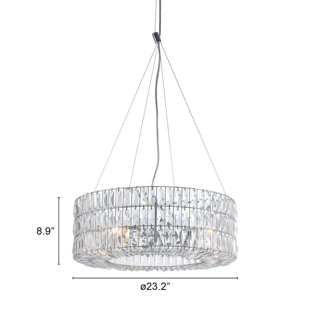 Silver Lantern Metal Chandelier With Silver Shades-7