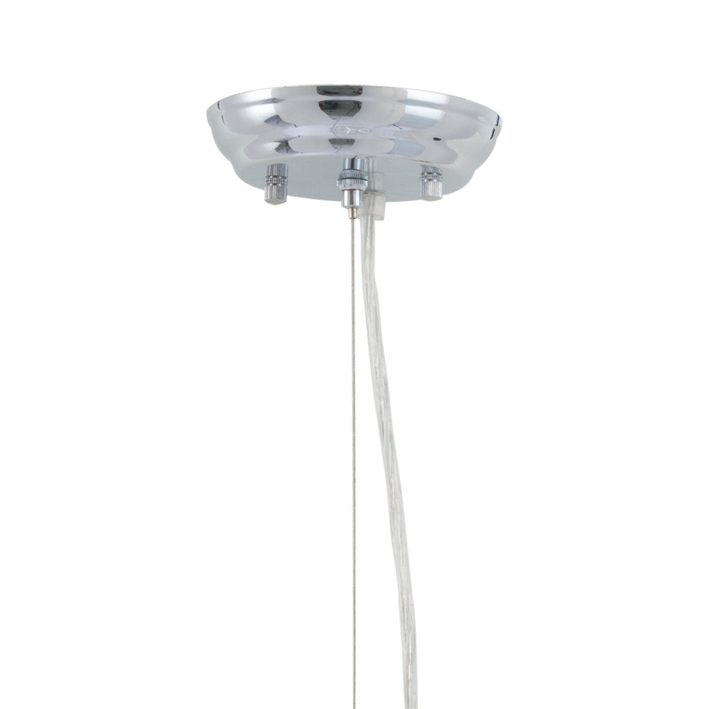 Silver Lantern Metal Chandelier With Silver Shades-4