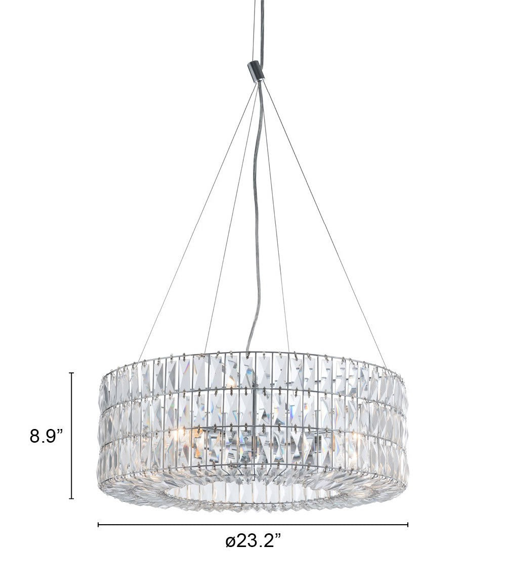 Silver Lantern Metal Chandelier With Silver Shades-6