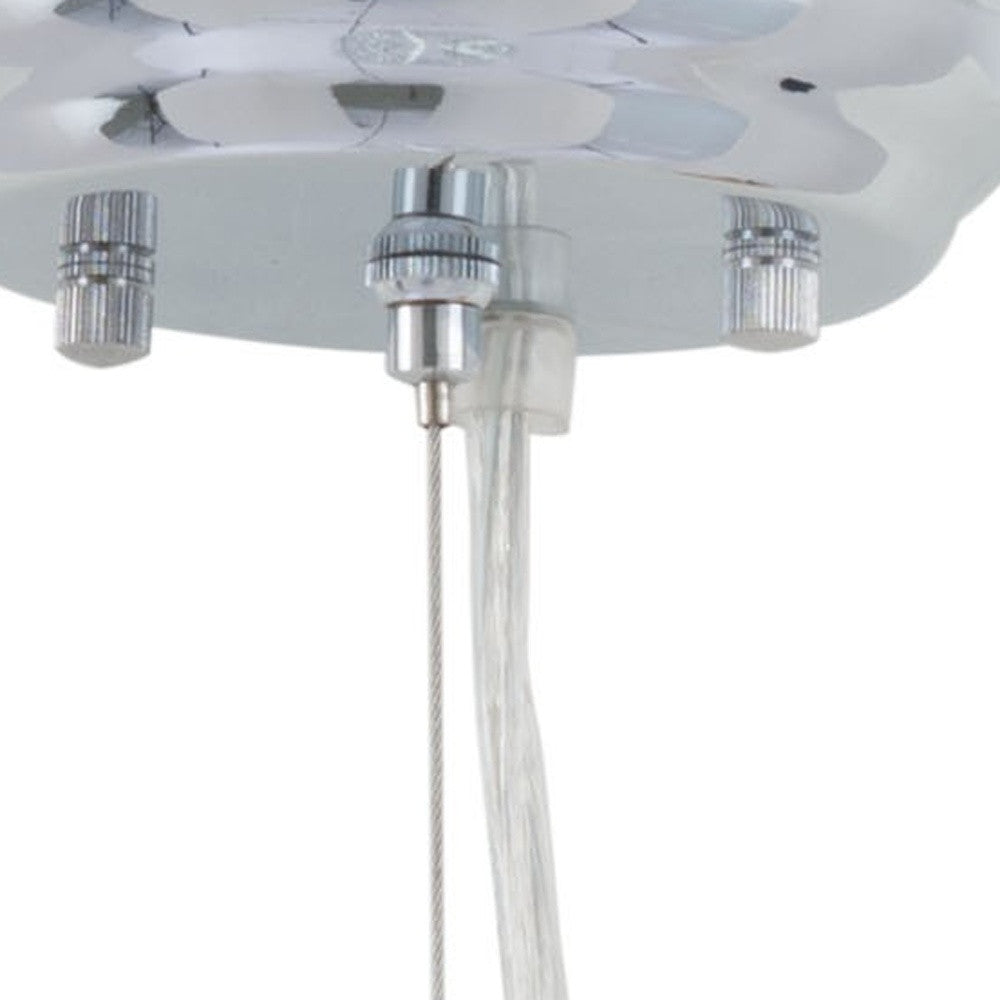 Silver Lantern Metal Chandelier With Silver Shades-2