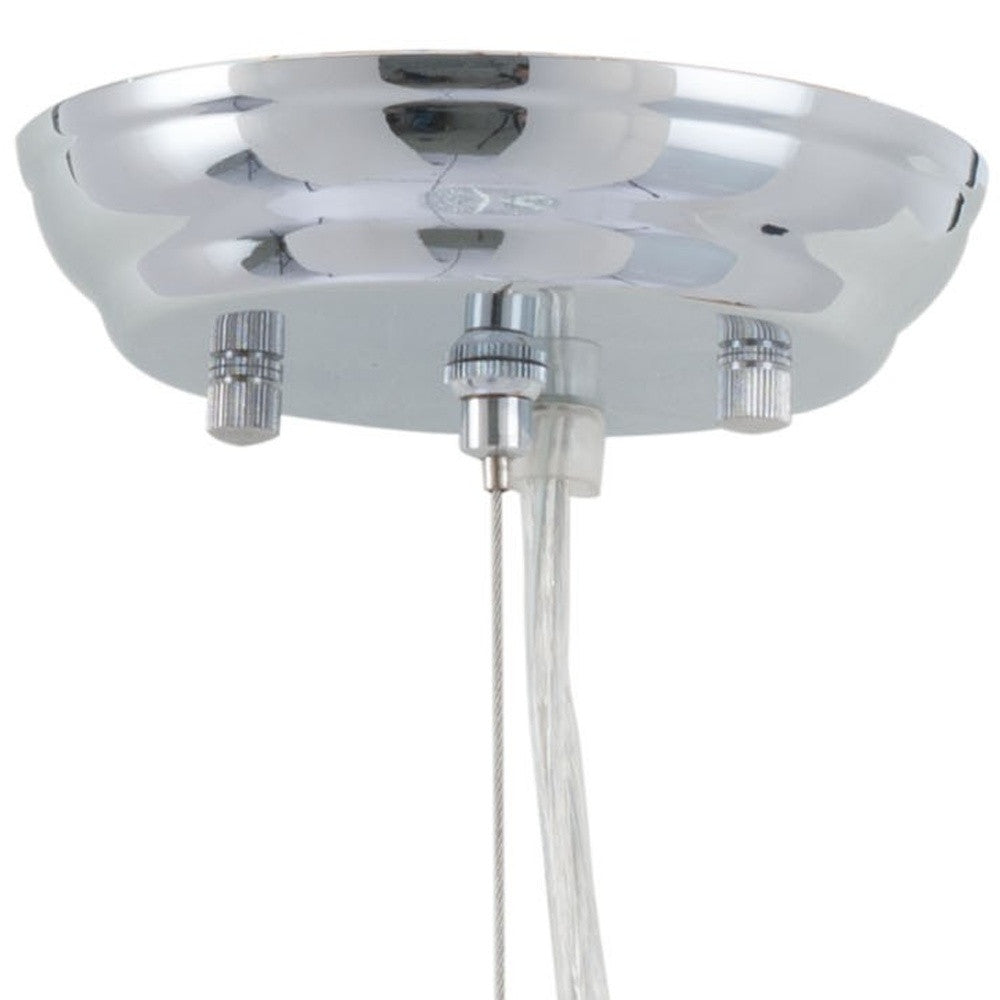 Silver Lantern Metal Chandelier With Silver Shades-3