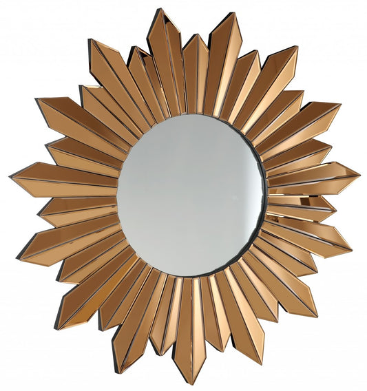 39" Gold Sunburst Glass Framed Accent Mirror-0
