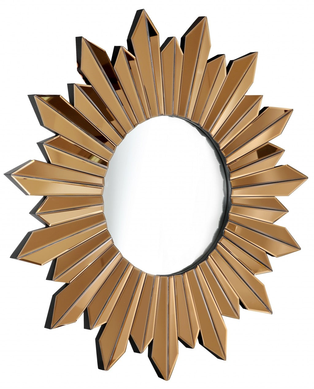 39" Gold Sunburst Glass Framed Accent Mirror-2