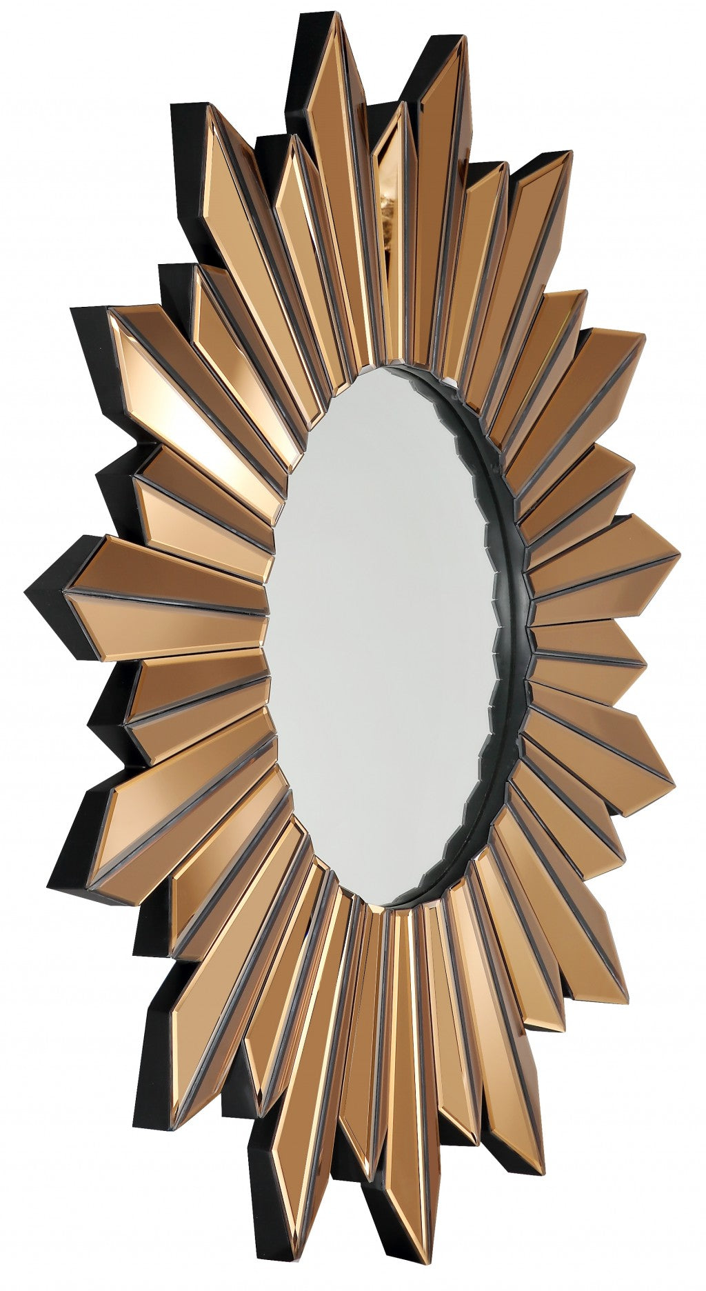 39" Gold Sunburst Glass Framed Accent Mirror-3