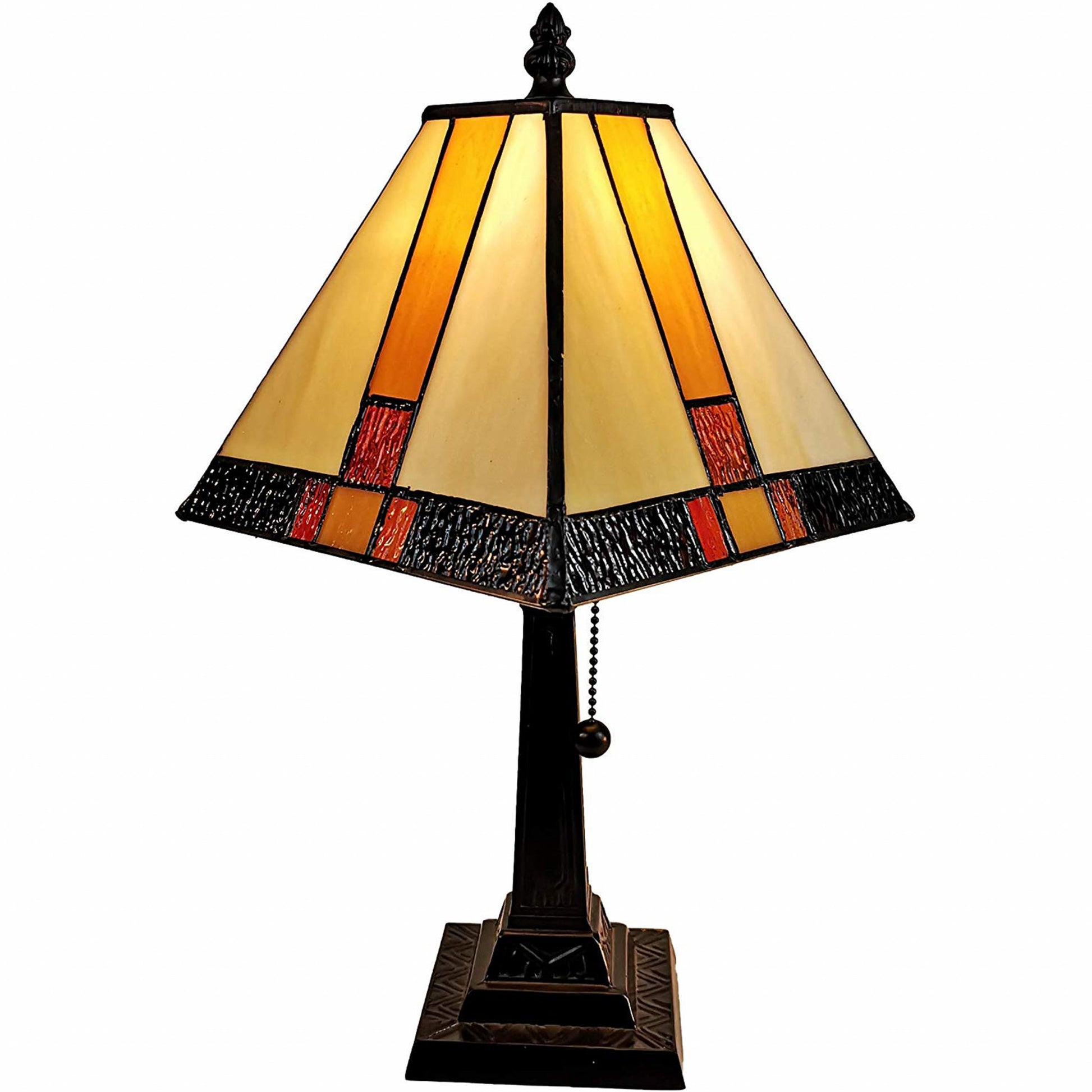 15" Dark Brown Metal Candlestick Table Lamp With Beige Empire Shade-1