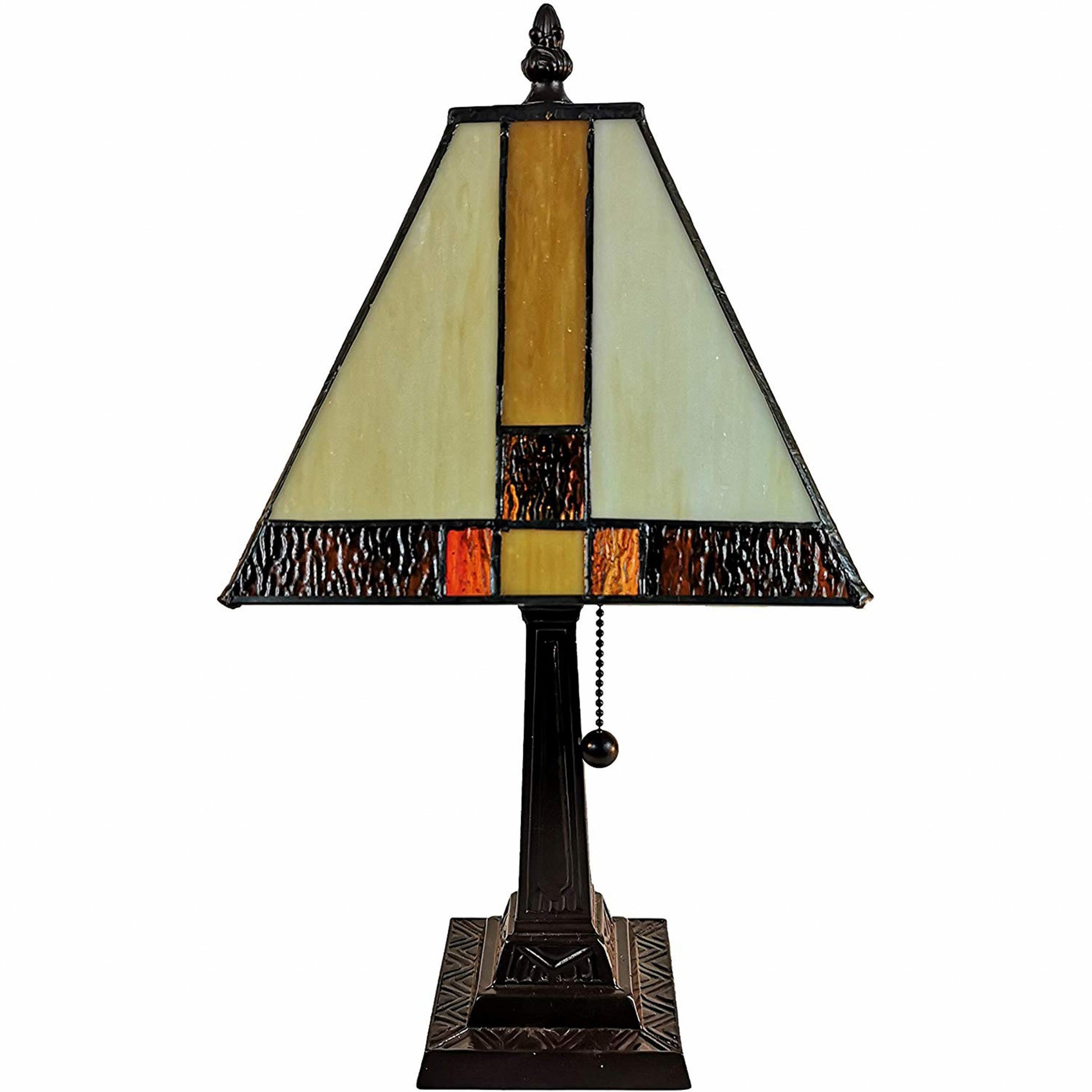 15" Dark Brown Metal Candlestick Table Lamp With Beige Empire Shade-3