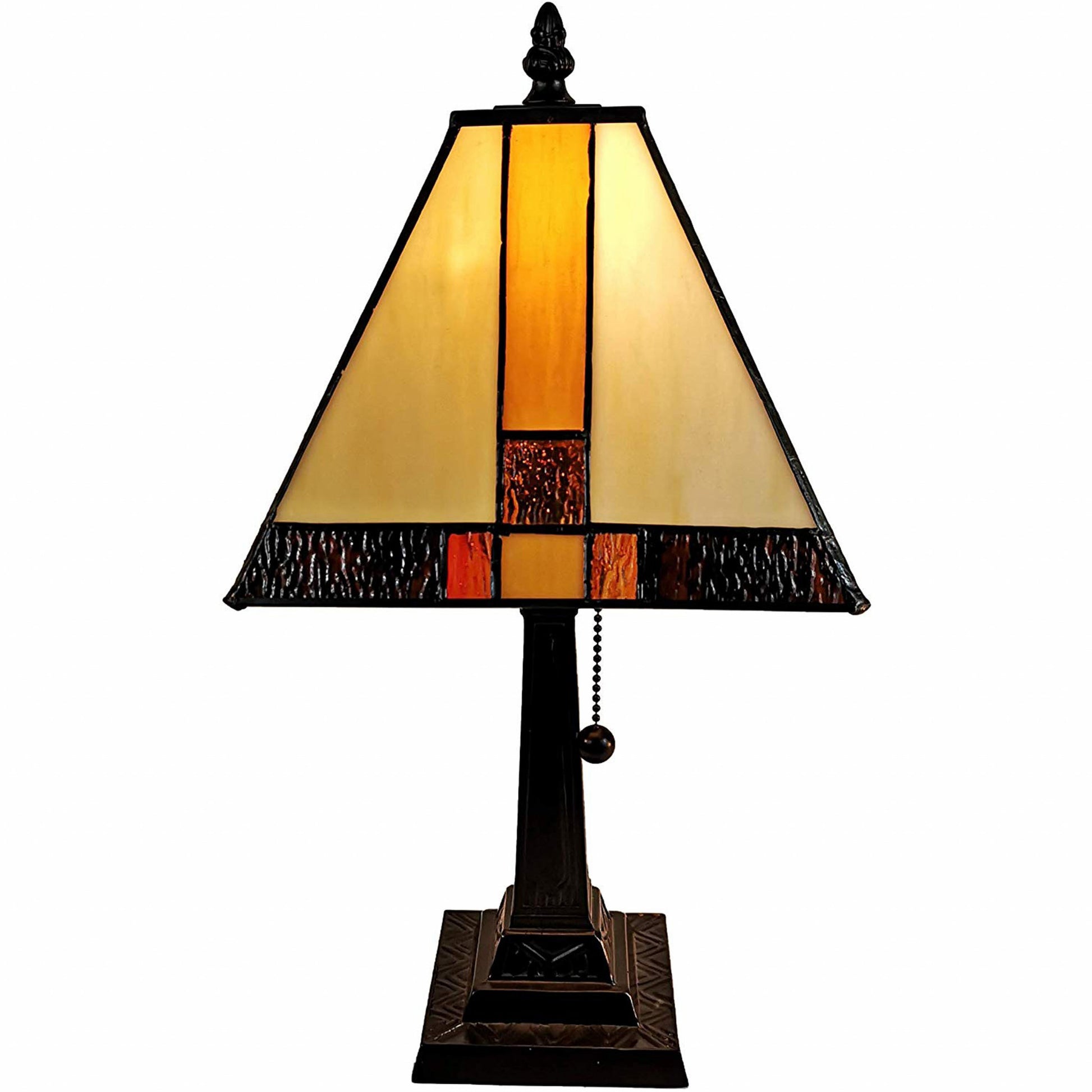 15" Dark Brown Metal Candlestick Table Lamp With Beige Empire Shade-2