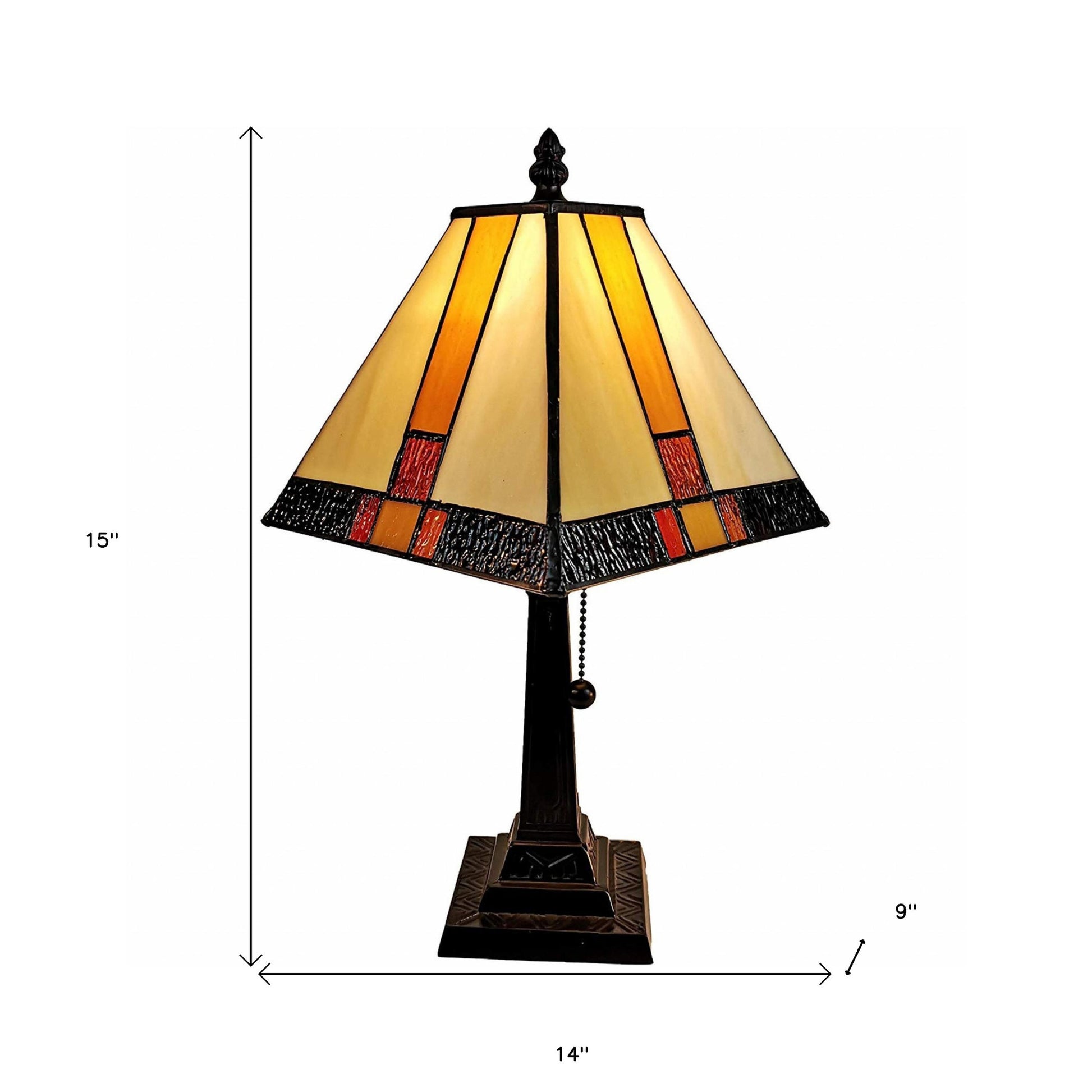 15" Dark Brown Metal Candlestick Table Lamp With Beige Empire Shade-7