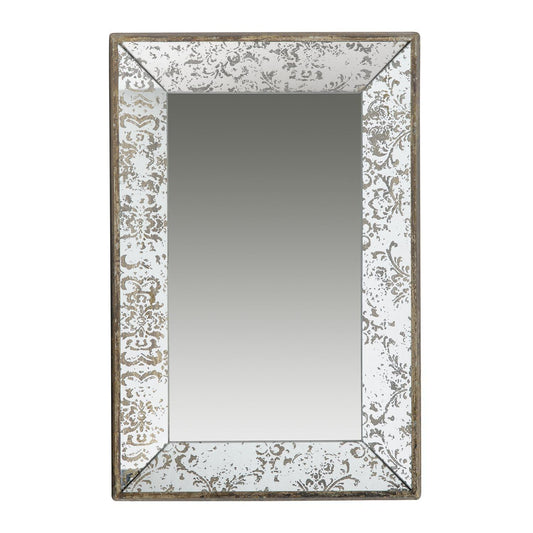24" Silver Glass Framed Accent Mirror-0