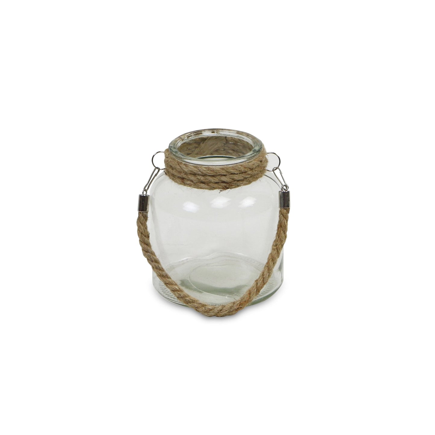 6" Clear and Brown Glass Tabletop Lantern Candle Holder-7
