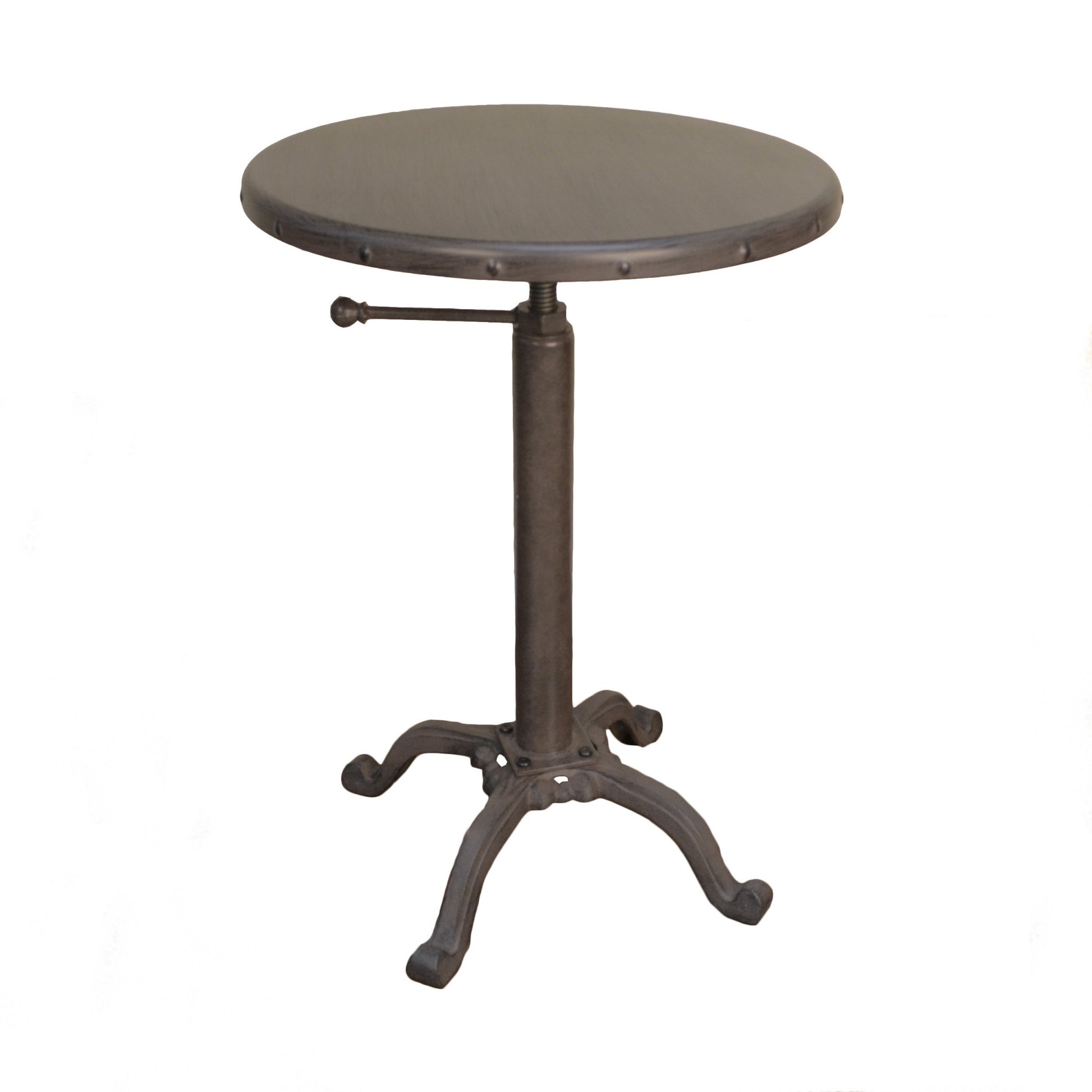 22" Industrial And Inustrial Iron Round End Table-1