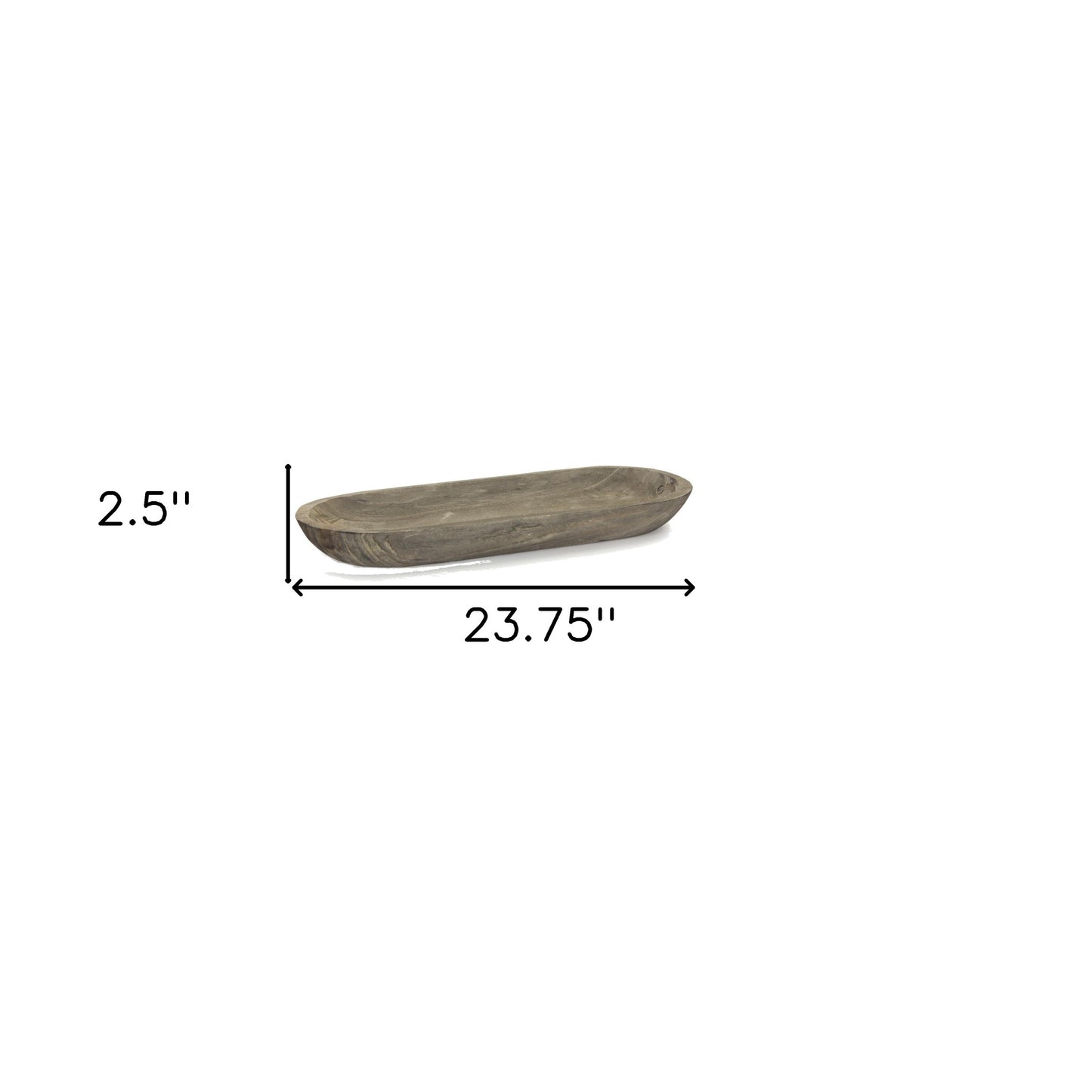 Set of Two Natural Brown Oval Solid Wood Serving Trays-4