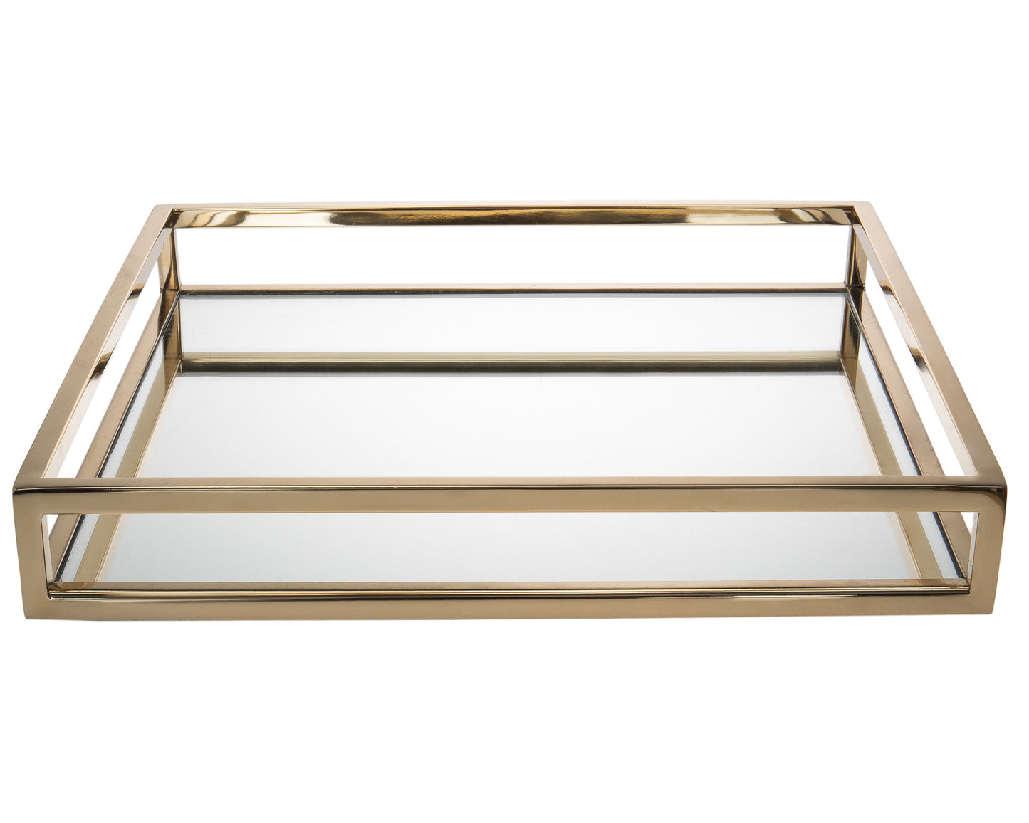 14" Gold Square Metal Serving Tray-2