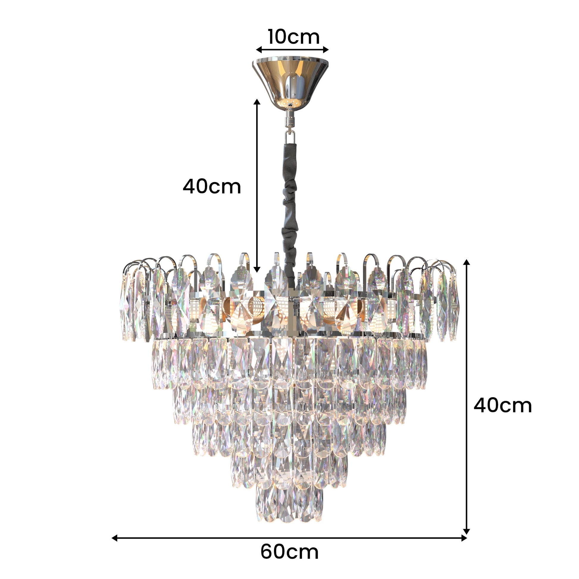 Modern Crystal Chandeliers Lighting with Crystal Droplets of chrome Hanging Lamp ~4801-11
