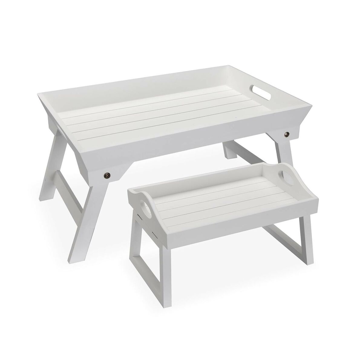 Set of trays Versa White MDF Wood 32 x 24 x 48 cm-0