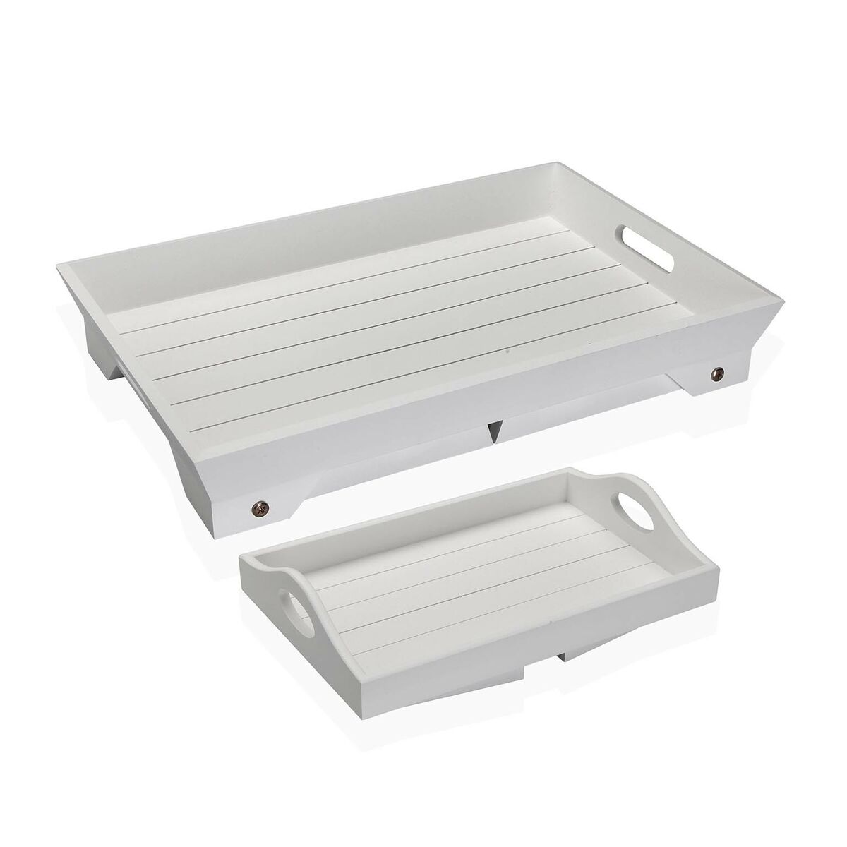 Set of trays Versa White MDF Wood 32 x 24 x 48 cm-1