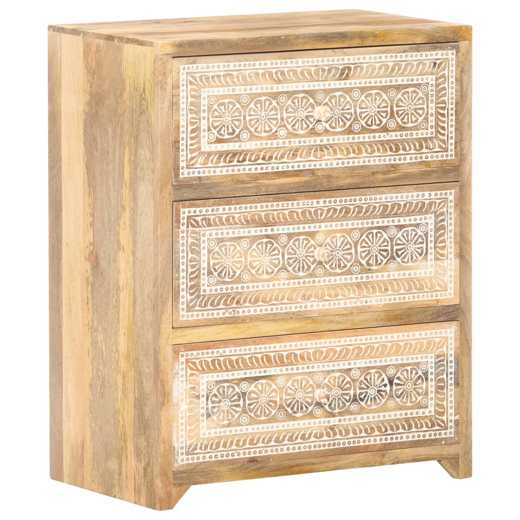 vidaXL Sideboard 23.6"x13.8"x29.5" Solid Mango Wood-0