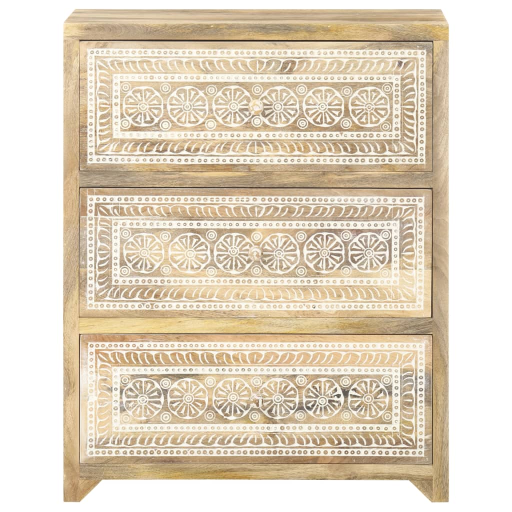 vidaXL Sideboard 23.6"x13.8"x29.5" Solid Mango Wood-4