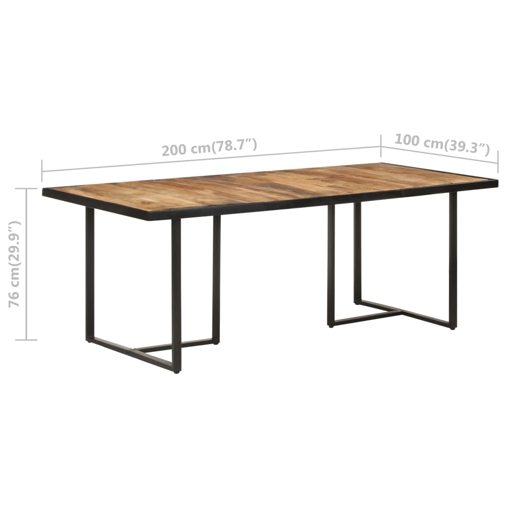 vidaXL Dining Table 78.7" Rough Mango Wood-0