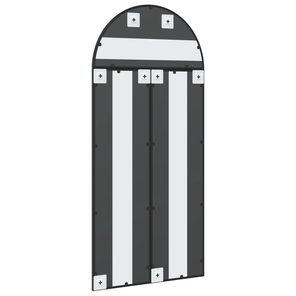 vidaXL Wall Mirror Decorative Wall Mounted Mirror for Bathroom Black Arch Iron-3