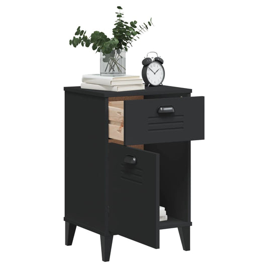 vidaXL Bedside Cabinet Accent End Table Bedroom Furniture Solid Wood Pine-0